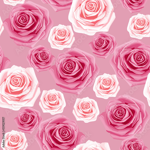 Beautiful roses seamless pattern. Beautiful buds of flowers of rose seamless romantic and love background