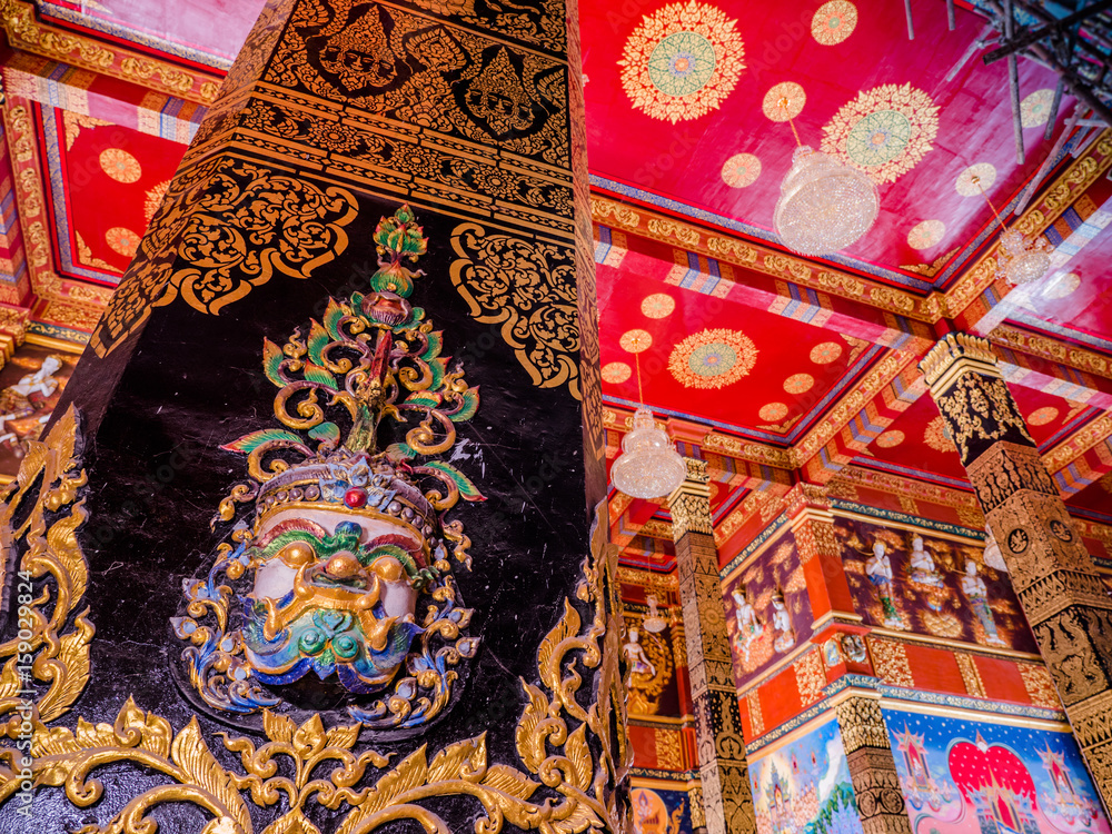 fine art inside the pagoda of Bang Tong temple