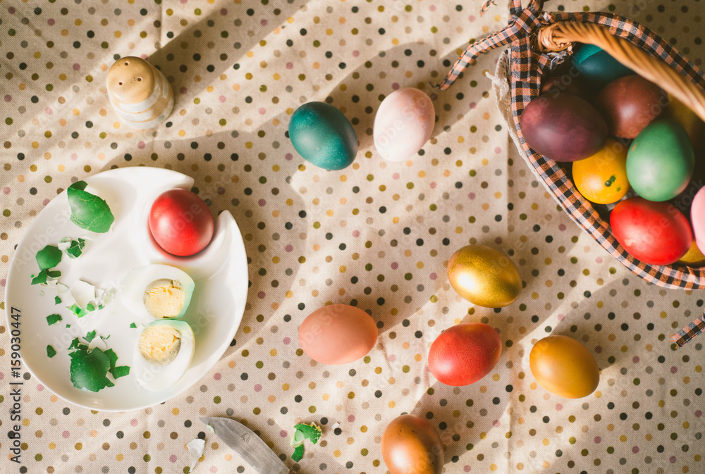 Messy Easter table Messy Easter table