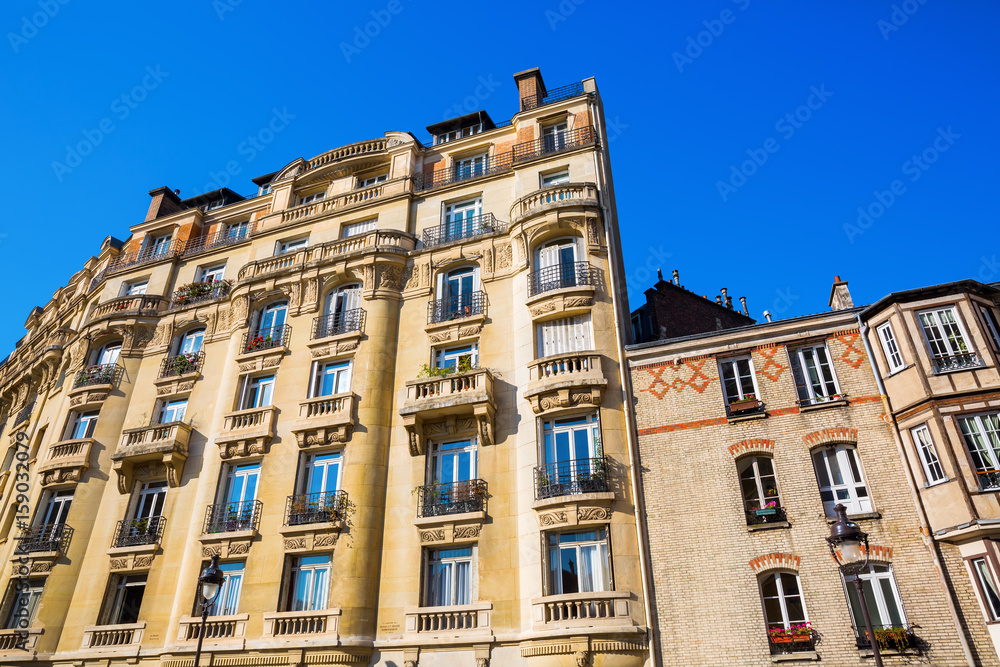 facade of a historical building in Paris, France
