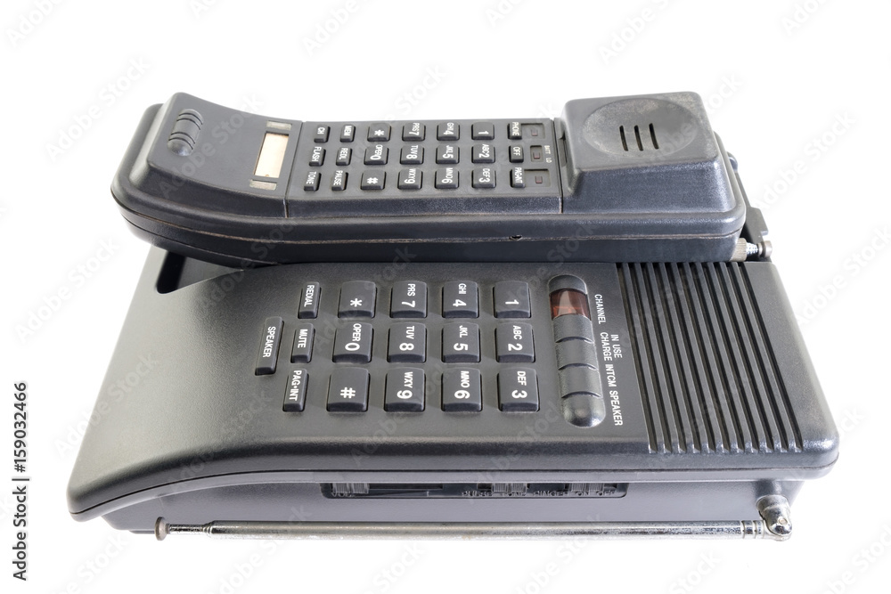 Landline phone / Landline phone, old telephone on white background. Landline phone / Landline phone, old telephone on white background.