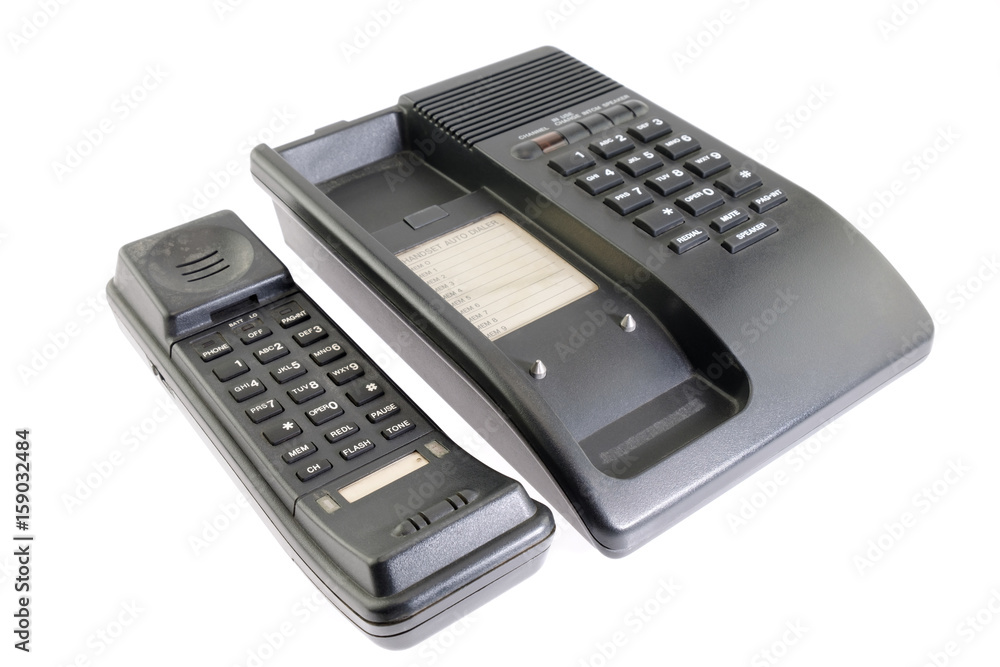 Landline phone / Landline phone, old telephone on white background. Landline phone / Landline phone, old telephone on white background.