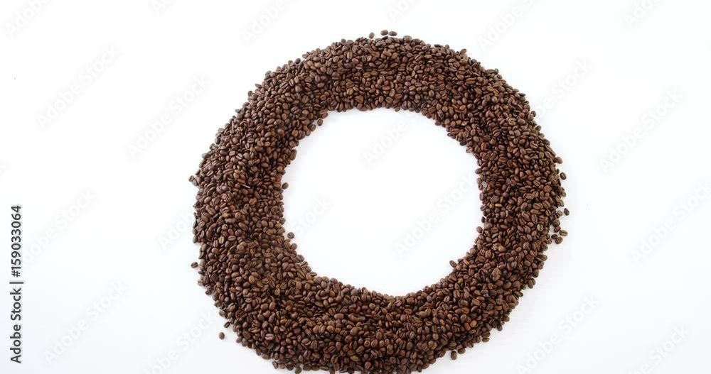 Coffee beans forming circle Coffee beans forming circle