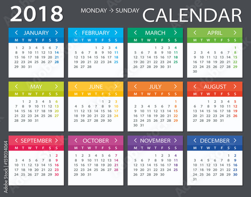 2018 Calendar - illustration