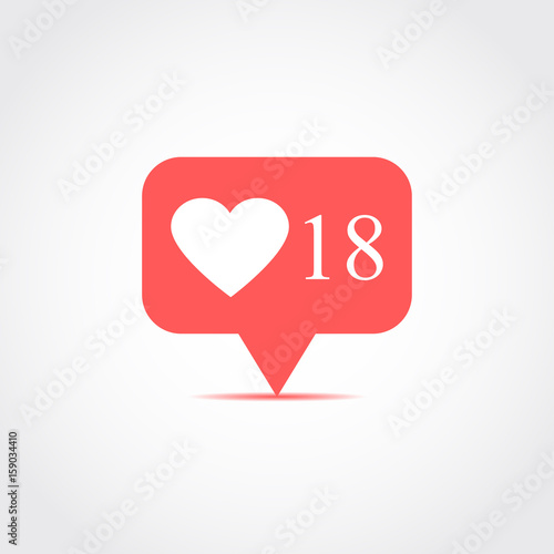 Like Counter Notification Icon on a gray background