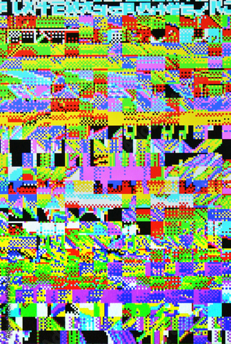 Background of glitch error or complex pixel texture