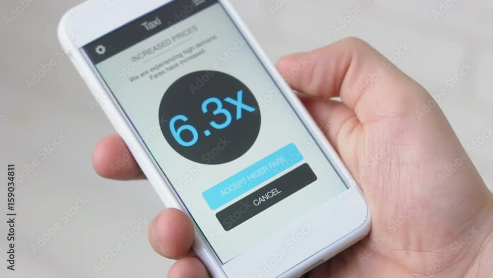 Man cancels taxi order because of the high rates using smartphone application Man cancels taxi order because of the high rates using smartphone application