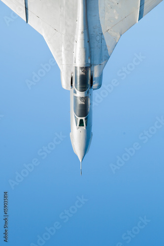 Fighter jet with blue sky in background