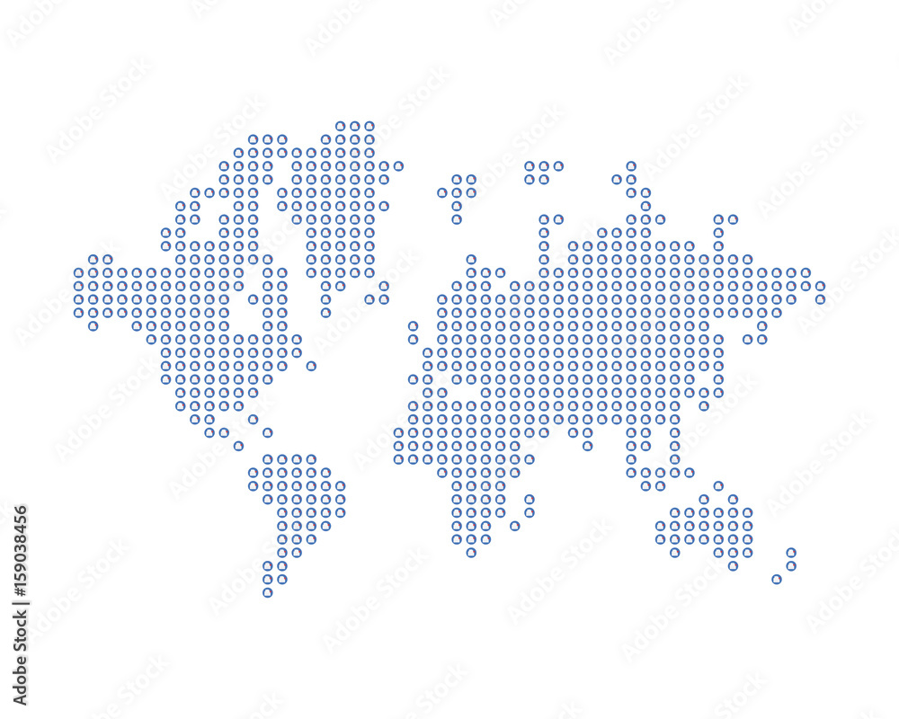 The world map consists of icon notification new message. A concept on social networks. Flat vector illustration EPS 10