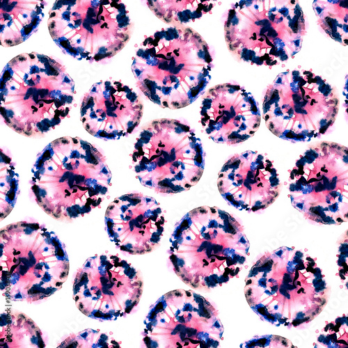 Abstract seamless pattern with simulated spores of fungi, bacteria, mold. Texture for medical and biological designs, prints, T-shirts, fabrics