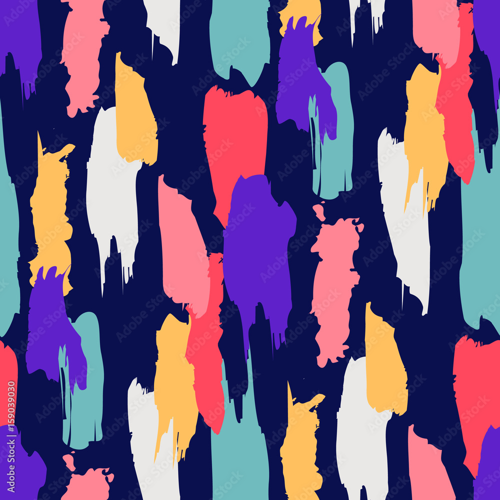 Seamless paint brush stroke pattern. Hand draw stroke texture vector ...