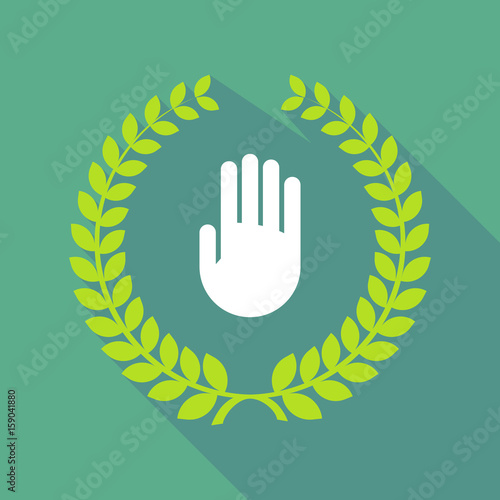 Long shadow laurel wreath with a hand