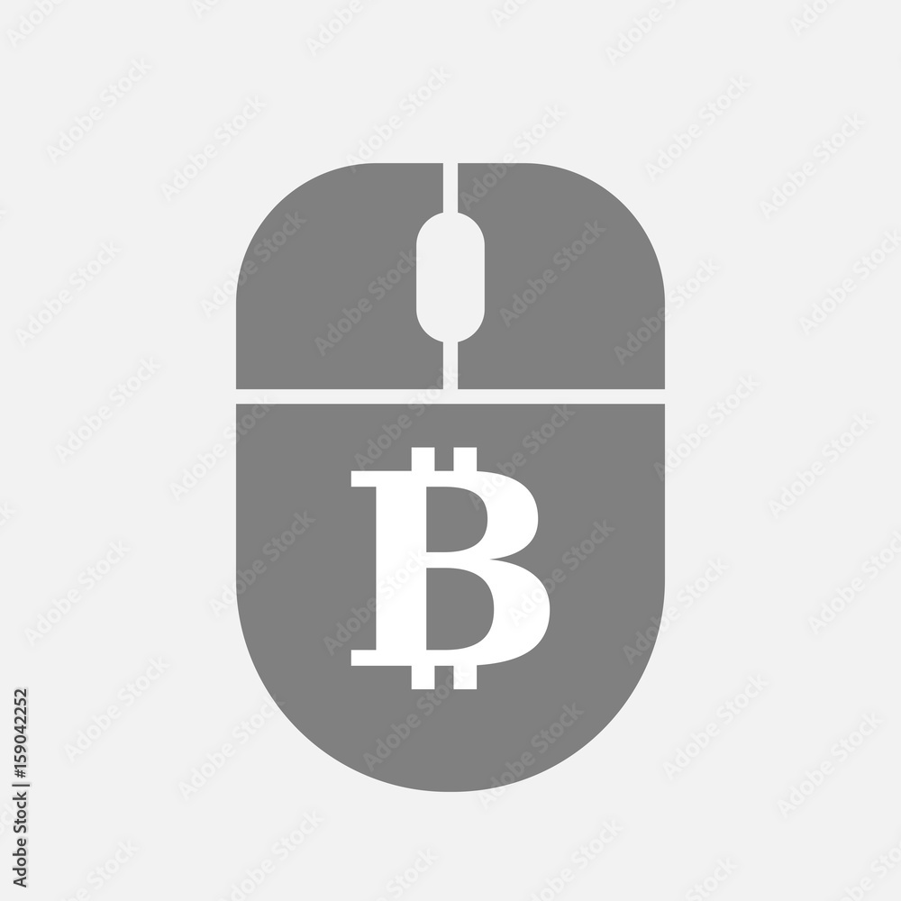 Isolated computer mouse with a bit coin sign Isolated computer mouse with a bit coin sign