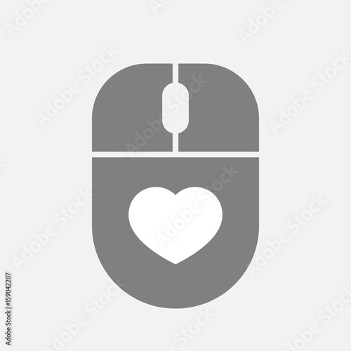 Isolated computer mouse with a heart
