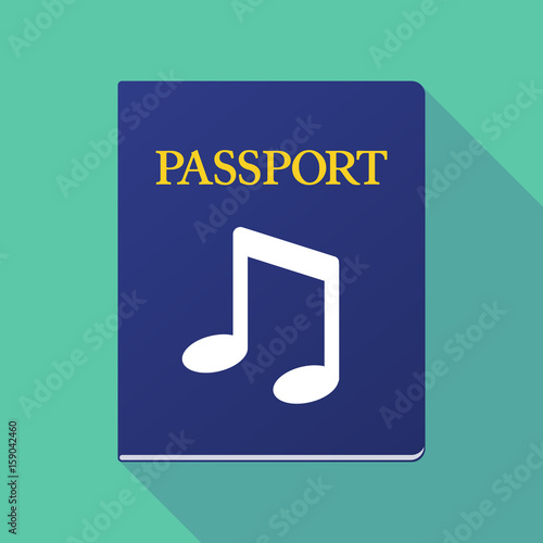 Long shadow passport with a note music