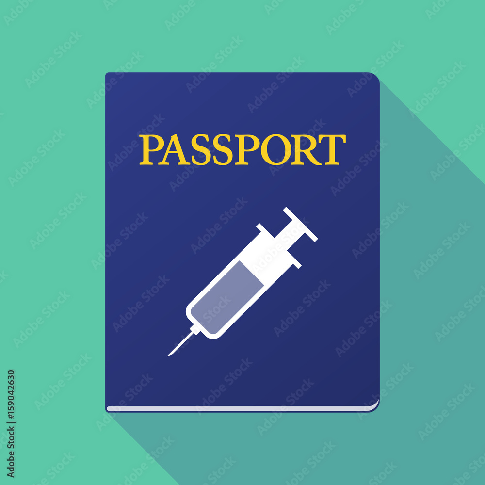 Long shadow passport with a syringe Long shadow passport with a syringe