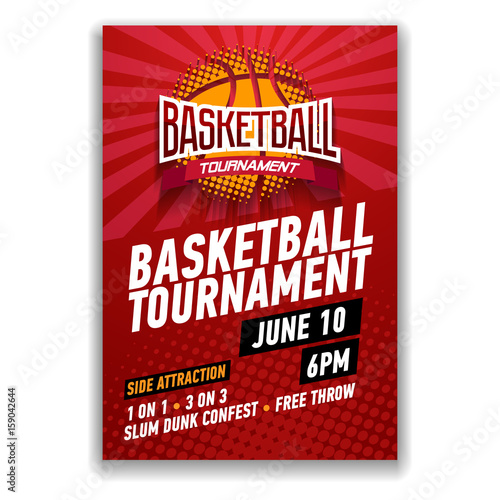 Basketball tournament, modern sports posters design.