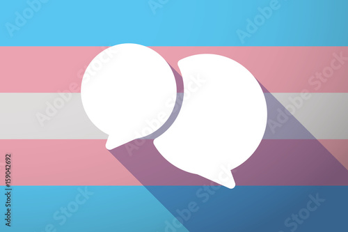 Long shadow transgender flag with  comic balloons