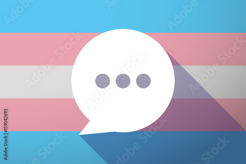 Long shadow transgender flag with a comic balloon
