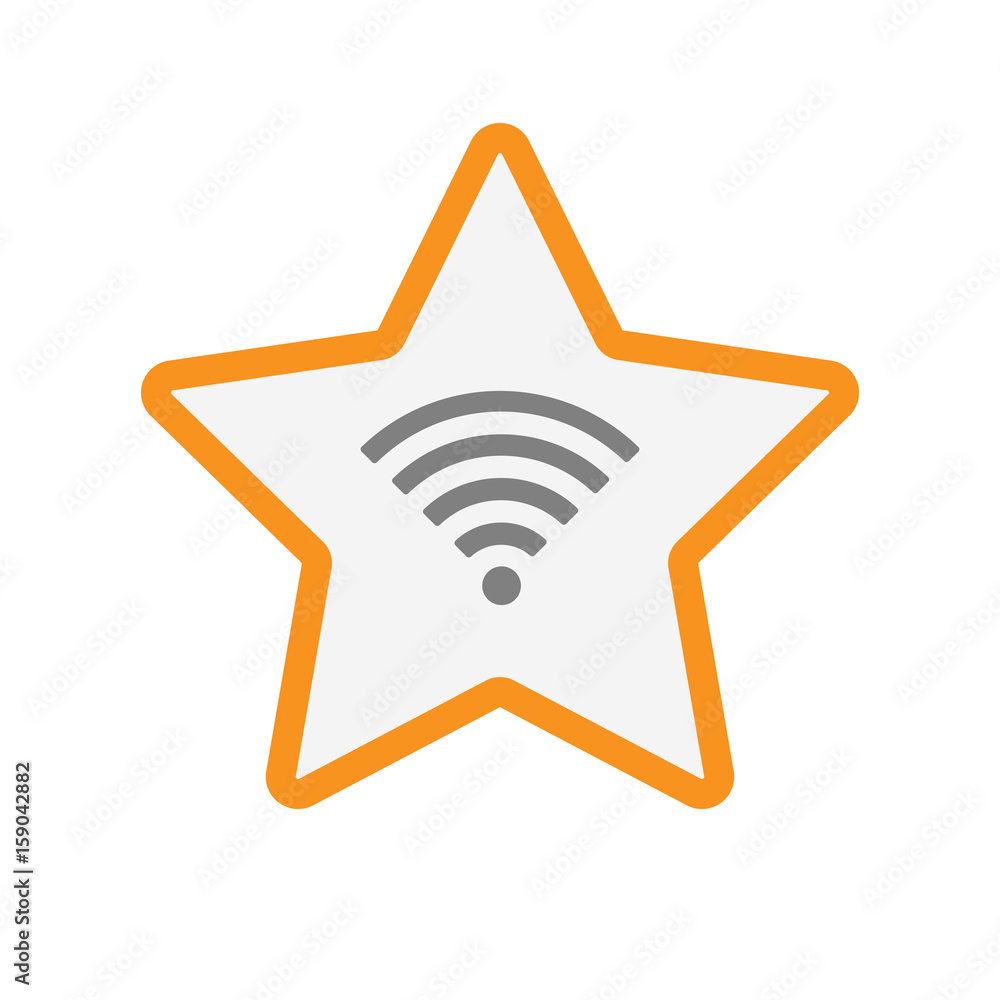 Isolated star with a radio signal sign Isolated star with a radio signal sign