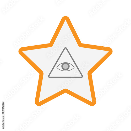 Isolated star with an all seeing eye