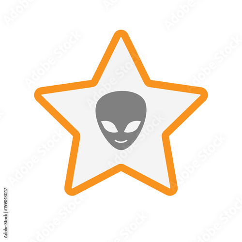 Isolated star with an alien face