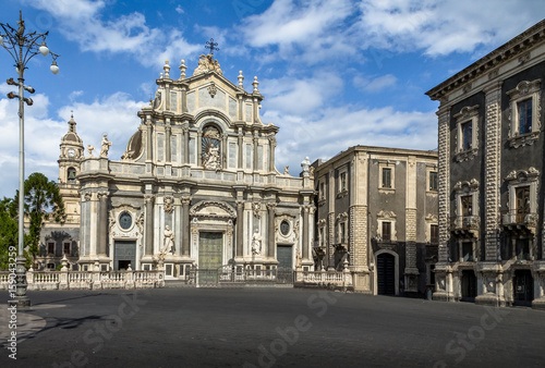 Cathedral of Santa Agatha at Piazza del Duomo (Cathedral Square) - Catania, Sicily, Italy © diegograndi