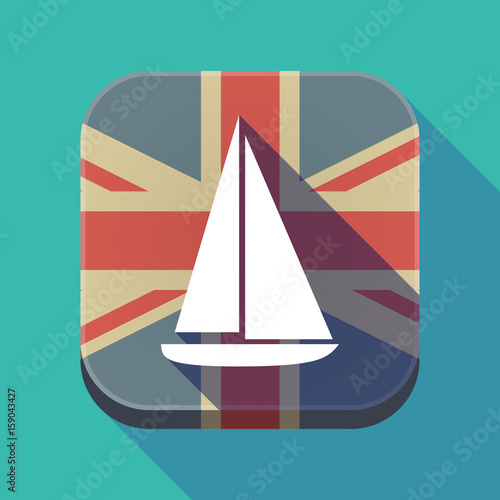 Long shadow button with a ship