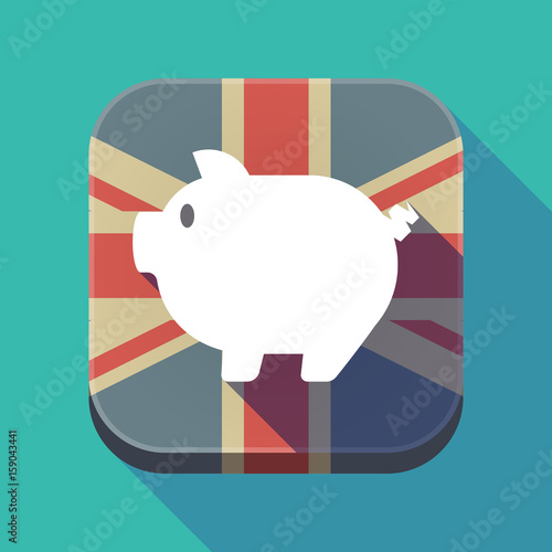 Long shadow button with a pig