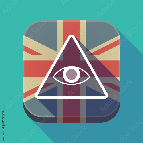 Long shadow button with an all seeing eye