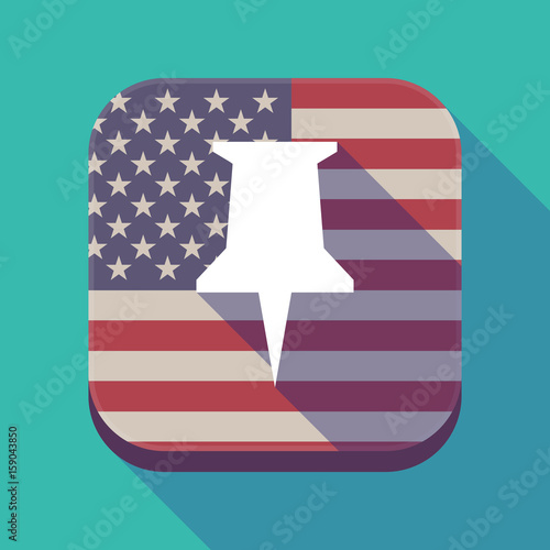 Long shadow USA app button with a push pin