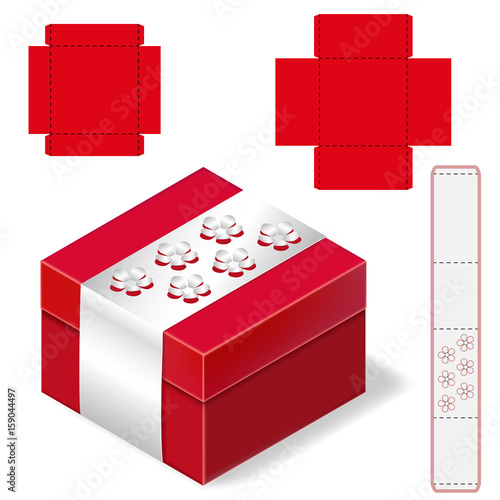 Gift Box Packaging Template, Box Design Craft, Jewelry Present Luxury Compact, Resealable Lid, Retail, Point of Sale, Designer supply, DIY die-stamping folding, ready