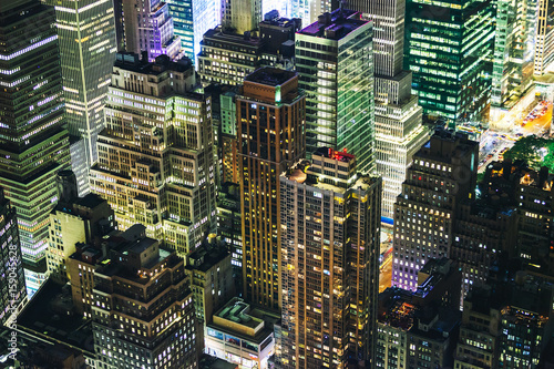 New York skyline at night from Empire State building  photo