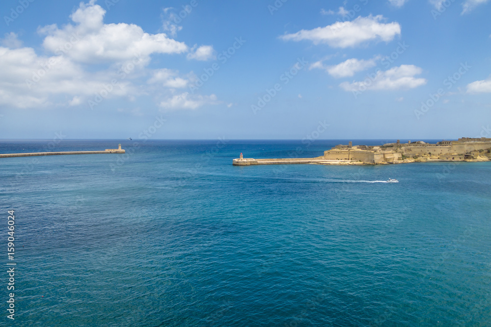 Grand Harbour and Ricasoli Fort in Kalkara - Valletta, Malta