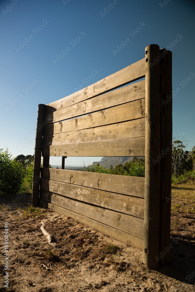 Wooden wall frame in the boot camp