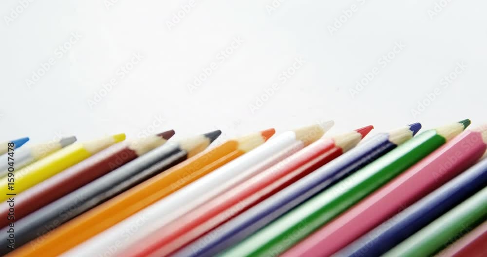 Colored pencils arranged in diagonal line Colored pencils arranged in diagonal line