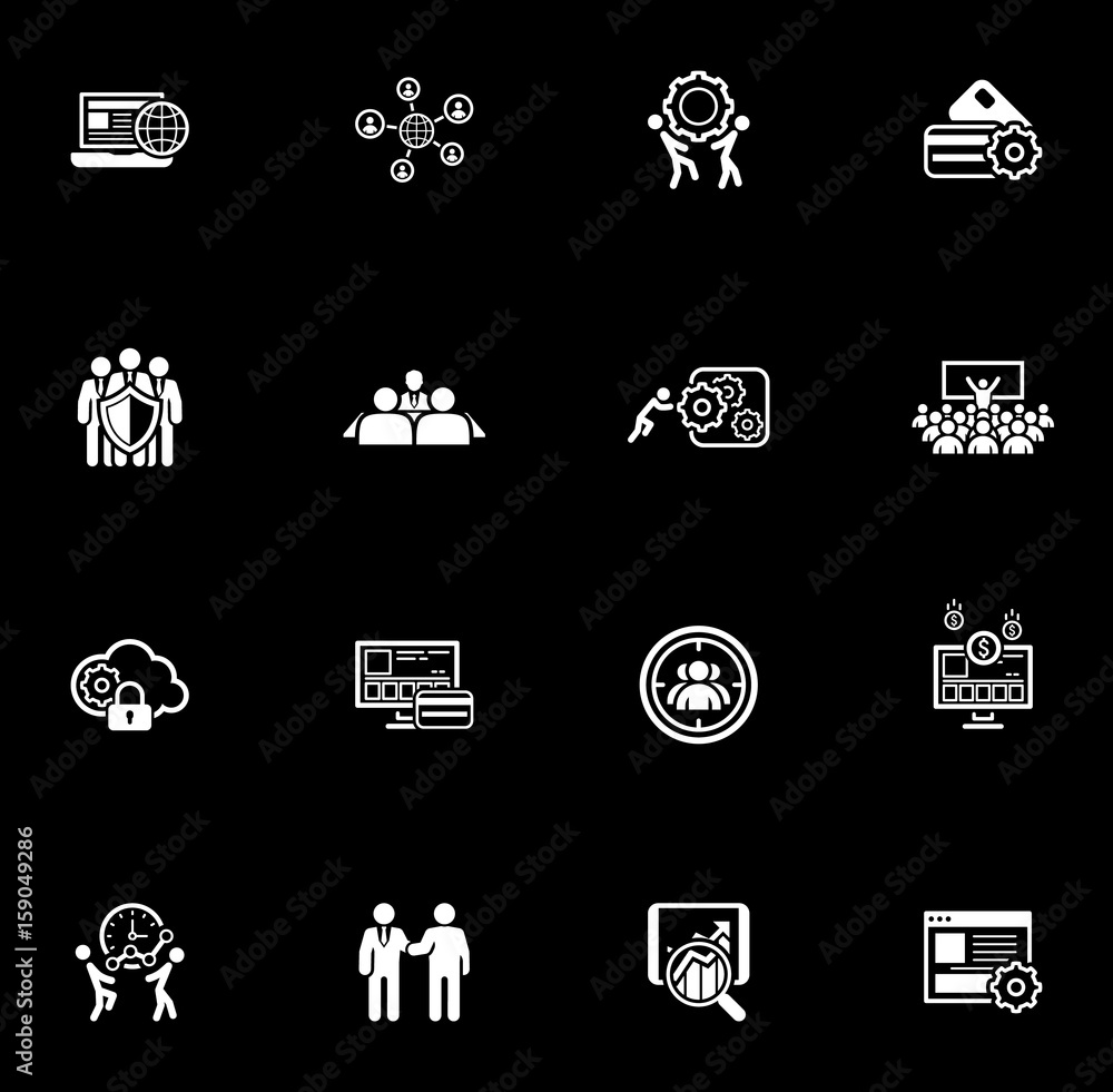 Flat Design Business Icons Set. Flat Design Business Icons Set.