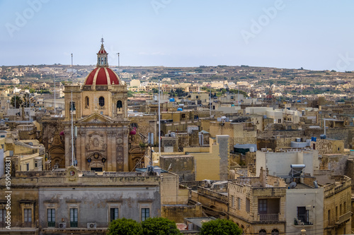 Victoria city with Saint George Basilica view from the citadel - Victoria  Gozo  Malta