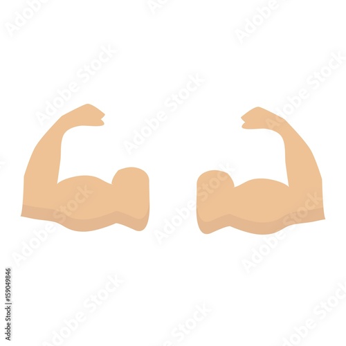Strong flat icon. Muscle flat icon.