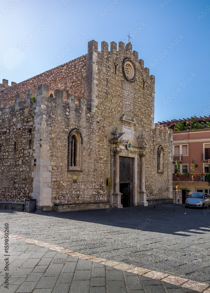 The cathedral of Saint Nicholas (San Nicola) at Duomo Square - Taormina, Sicily, Italy