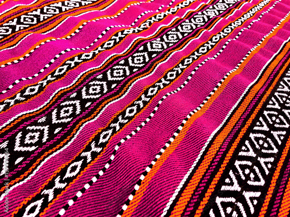 Pink Traditional Carpet - obrazy, fototapety, plakaty 