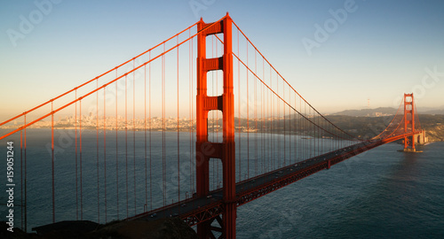 Panoramic Golden Gate Bridge San Francisco Marin County Headlands