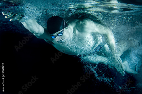 Underwater Mens Olympic Swimming Freestyle photo