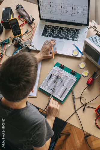 Engineer Testing Electronic Equipment 