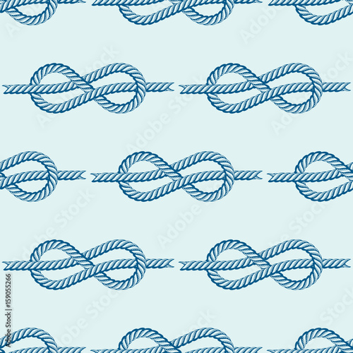 Sea boat rope knots vector illustration seamless pattern marine navy cable natural tackle sign