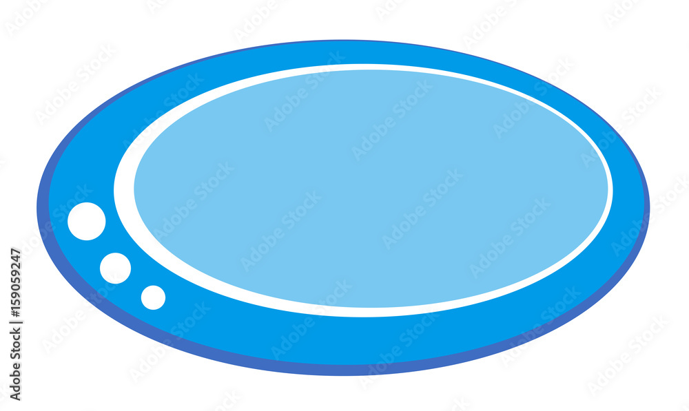 Blue oval button illustration with white decorations, for websites, programs, creative projects Blue oval button illustration with white decorations, for websites, programs, creative projects
