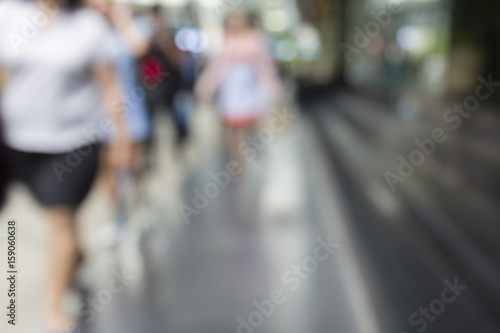 blur walking woman