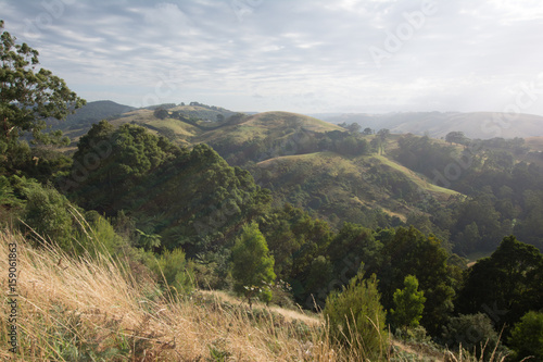Rolling hills at sunrise