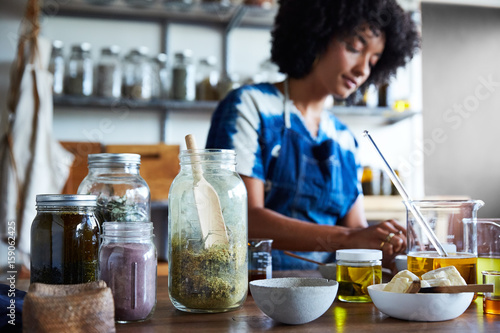 Millennial African American Woman Maker in Her Studio