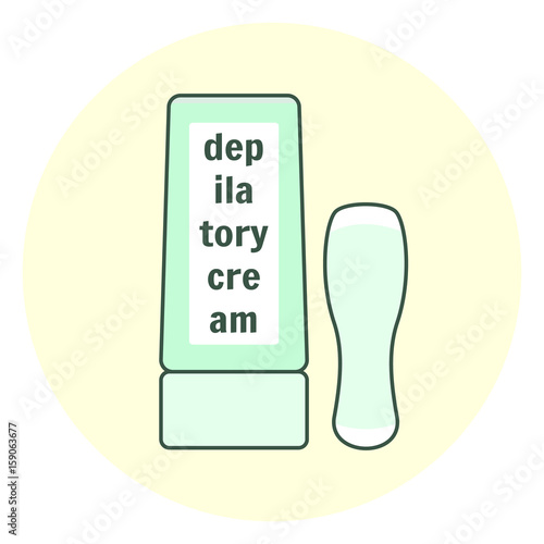 Hair removal cream icon, depilatory instrument, delicate body care